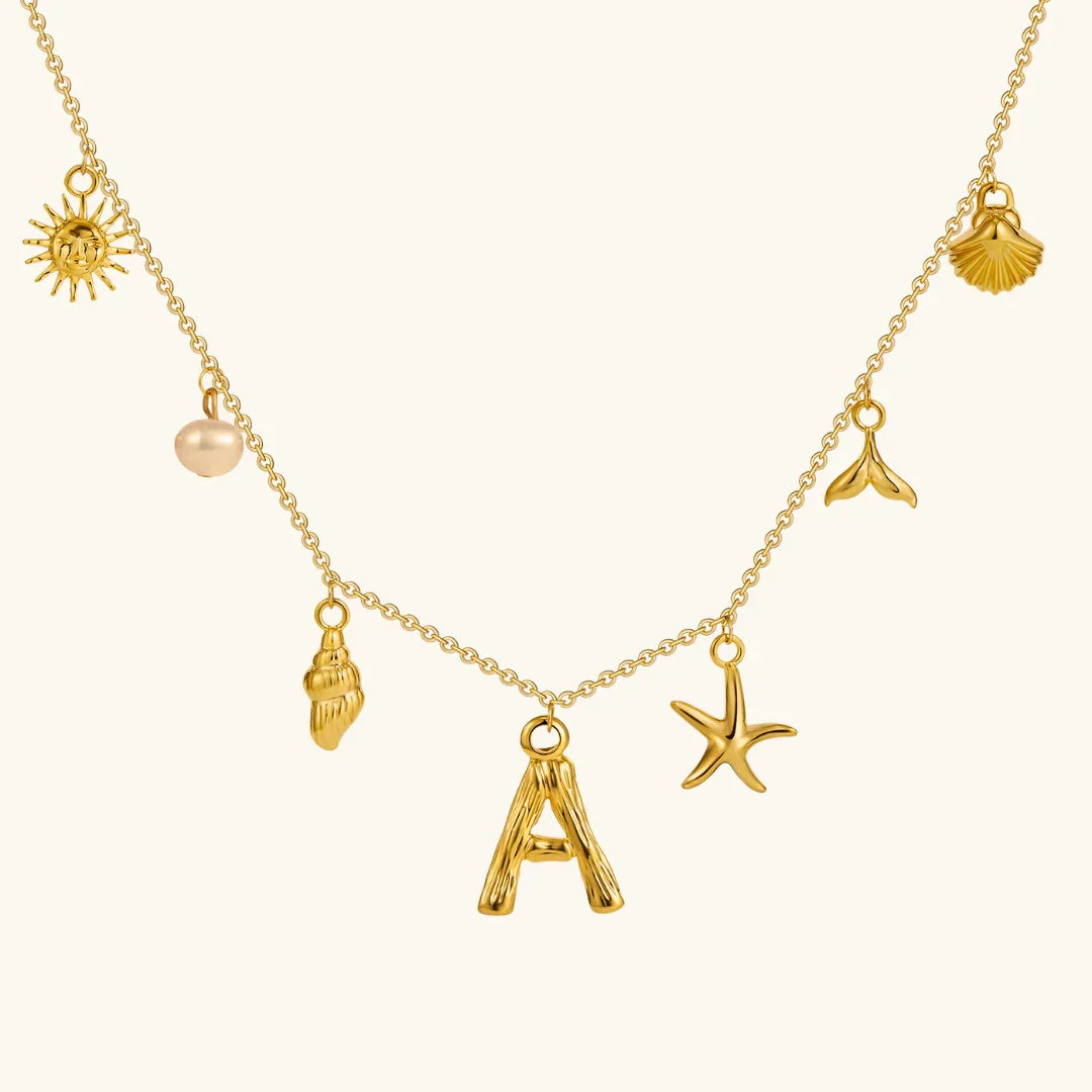 [Raffine]Avaria Ocean Initial Necklace