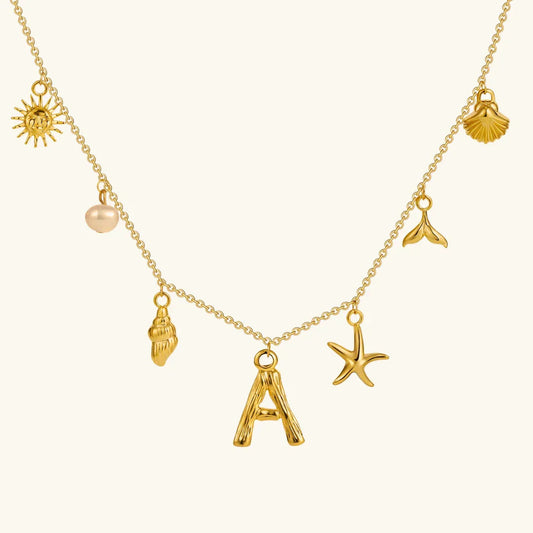 [Raffine]Avaria Ocean Initial Necklace