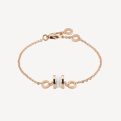 [Raffine]ZERO 1 SOFT PINK GOLD AND WHITE CERAMIC BRACELET