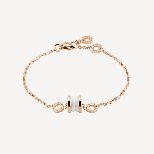 [Raffine]ZERO 1 SOFT PINK GOLD AND WHITE CERAMIC BRACELET