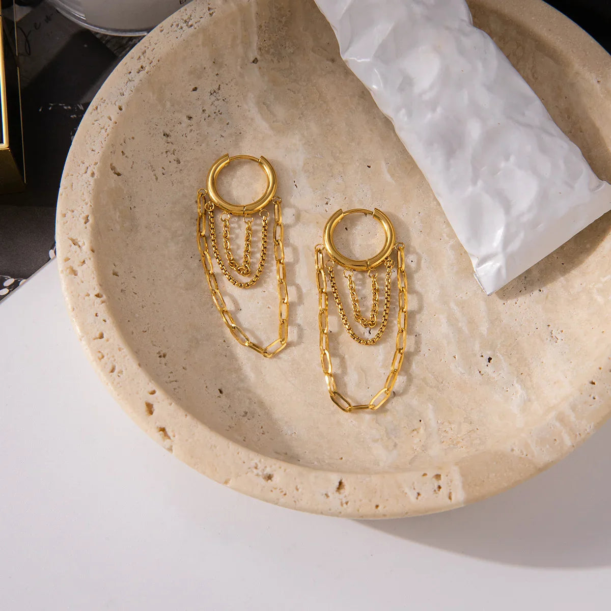 [Raffine]Alaina Link Chain Hoops