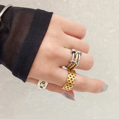 [Raffine]Gabriela Two-Tone Ring Stack