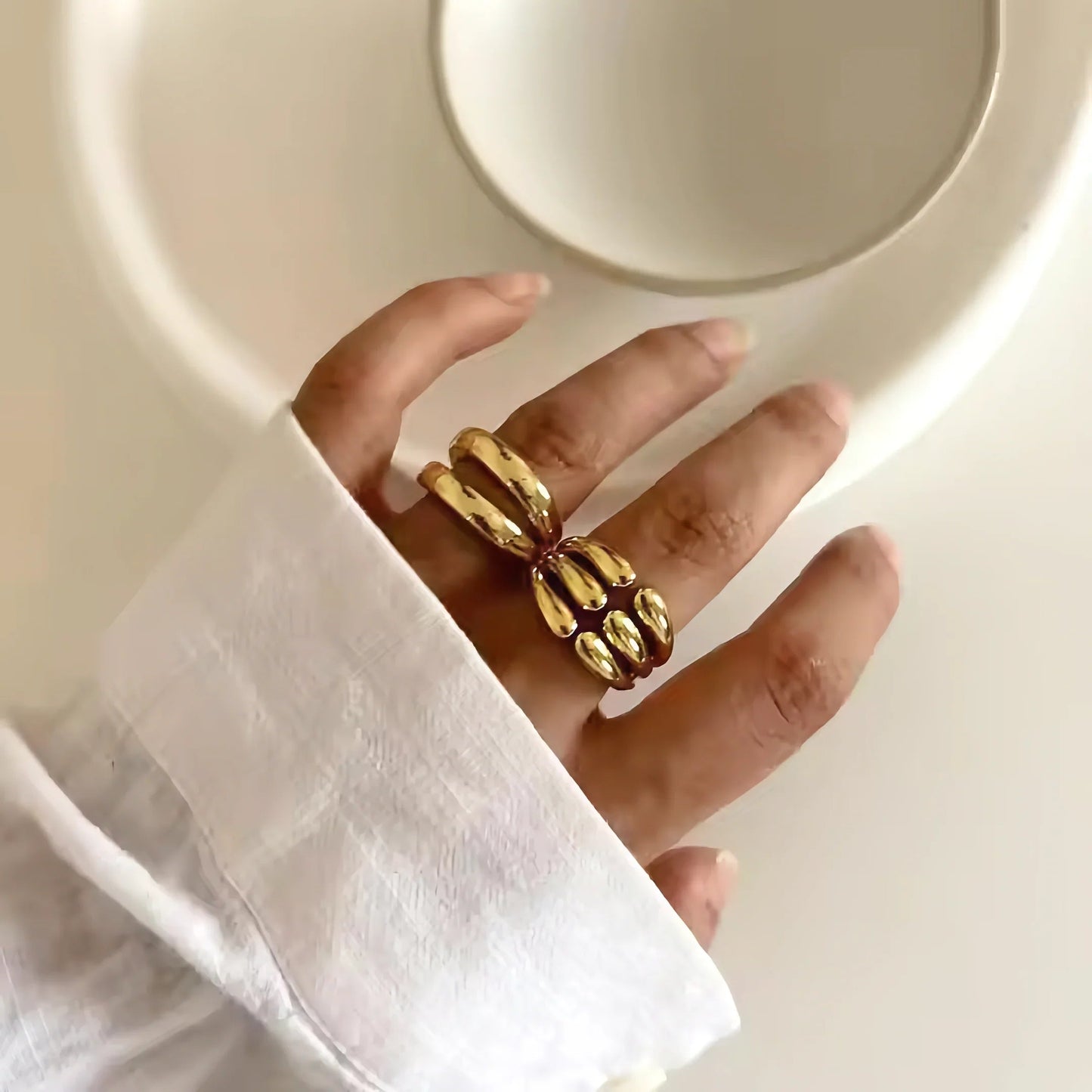 [Raffine]Cassiel Layered Gold Ring