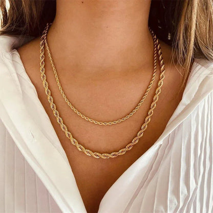 [Raffine]Bianca Rope Chain Gold Necklace