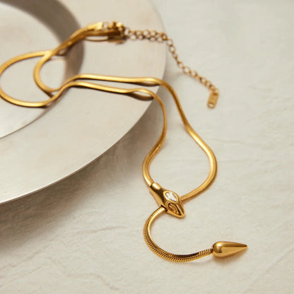 [Raffine]Zarelle Gold Serpentine Pendant