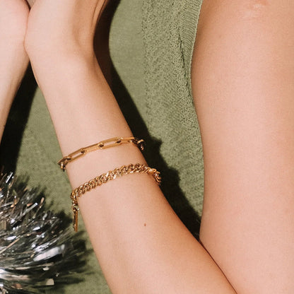 [Raffine]Asta Gold Paperclip Chain Bracelet
