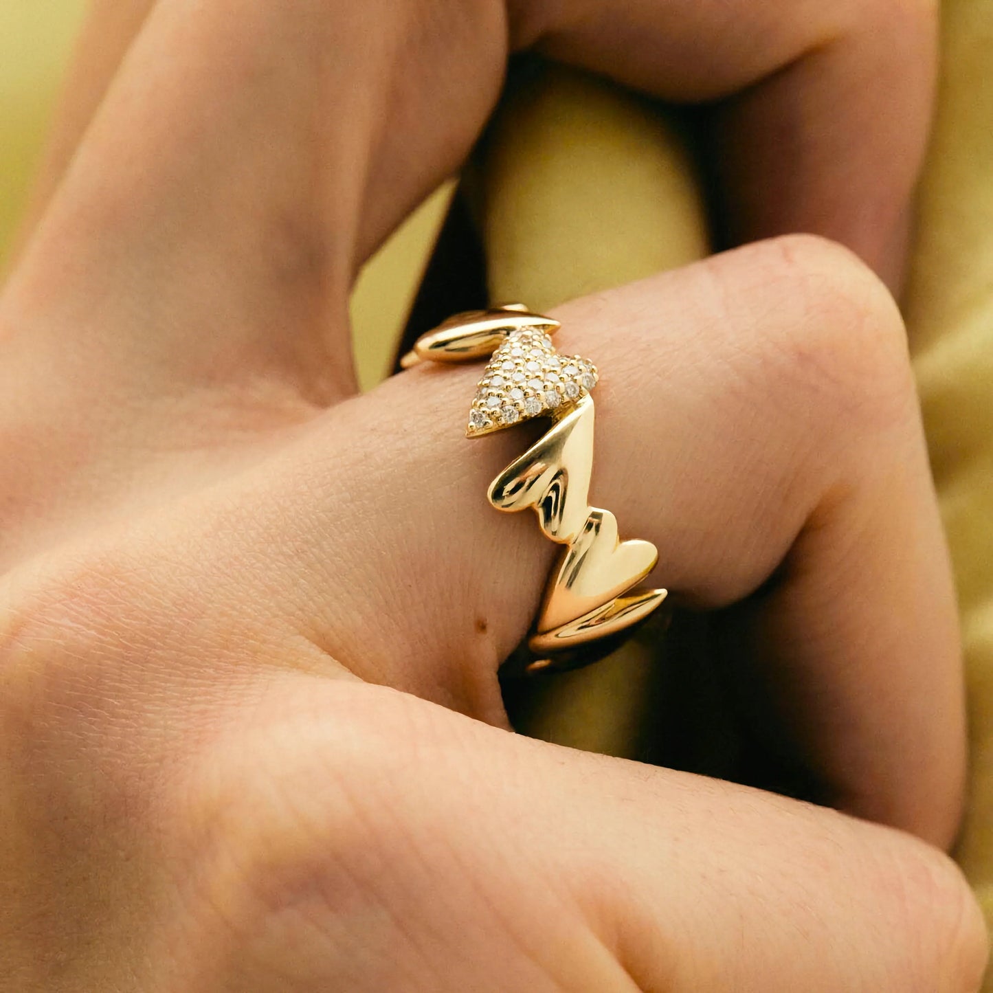 [Raffine]Ciel Diamond Hearts Ring