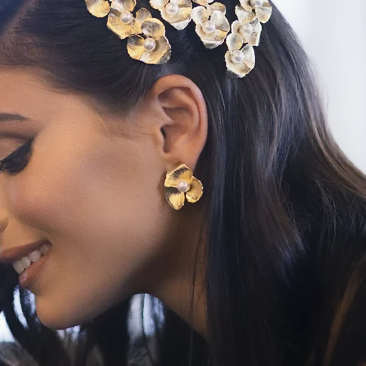 [Raffine]Klara Floral Pearl Earrings