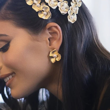 [Raffine]Klara Floral Pearl Earrings
