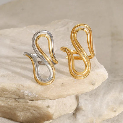 [Raffine]Halle Abstract Gold Ring