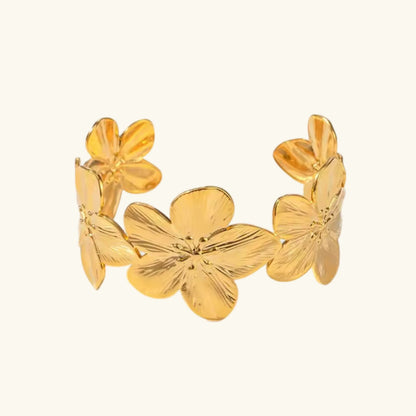 [Raffine]Ophelie Gold Floral Bangle