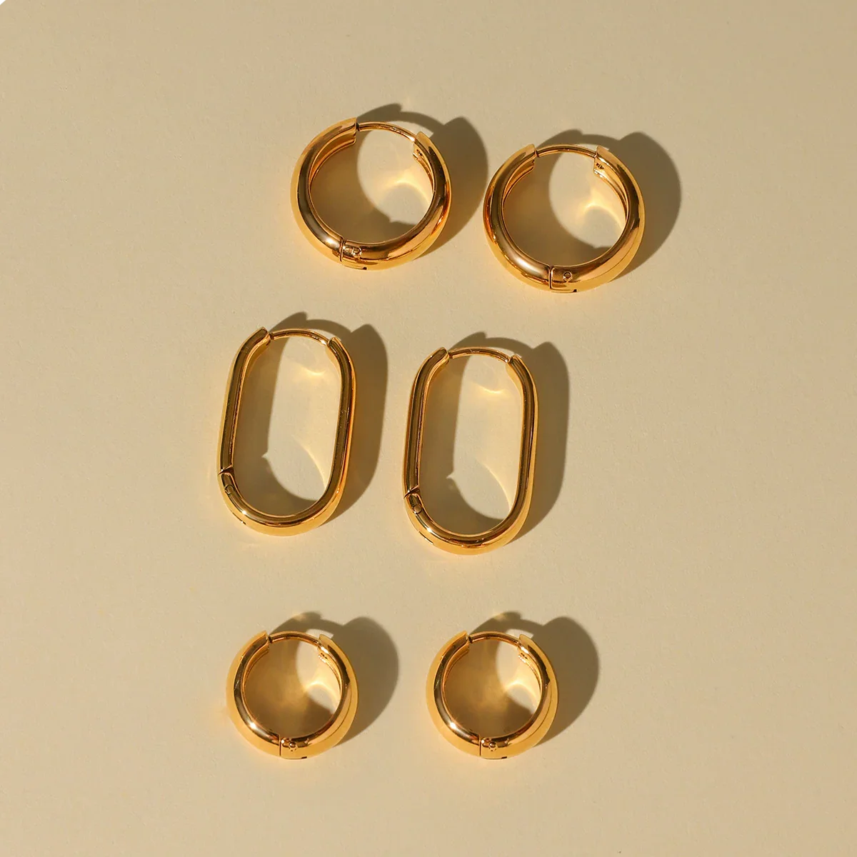 [Raffine]Clarabelle Staple Gold Hoops Bundle