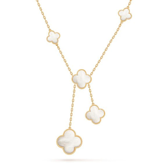 [Raffine]COLLAR DE NÁCAR CON TRÉBOL, 6 MOTIVOS