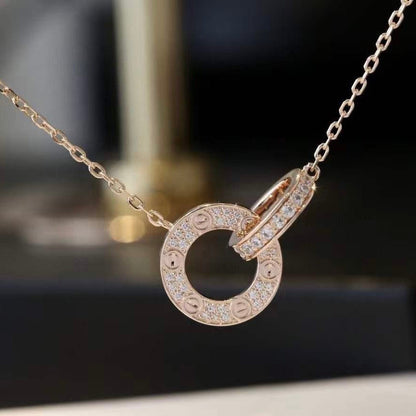 [Raffine]LOVE  FULL DIAMOND PENDANT NECKLACE