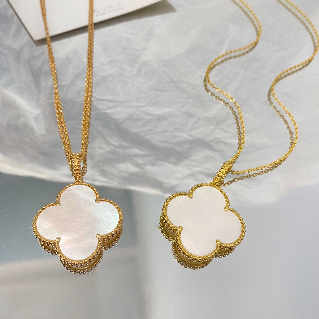 [Raffine] COLLAR CON COLGANTE GRANDE DE TRÉBOL DE 25 MM CON MOP