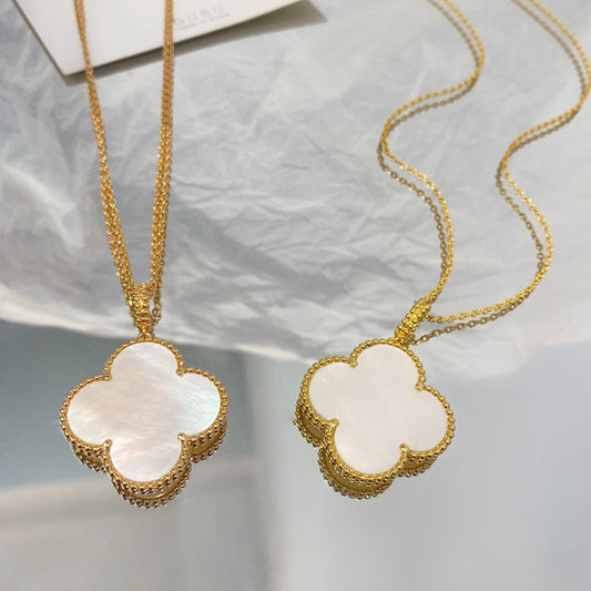 [Raffine] COLLAR CON COLGANTE GRANDE DE TRÉBOL DE 25 MM CON MOP