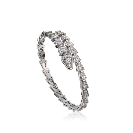 [Raffine]Pulsera Serpenti de plata de 6 mm y diamante 