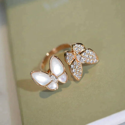 [Raffine]TWIN BUTTERFLY DIAMOND MOP RING