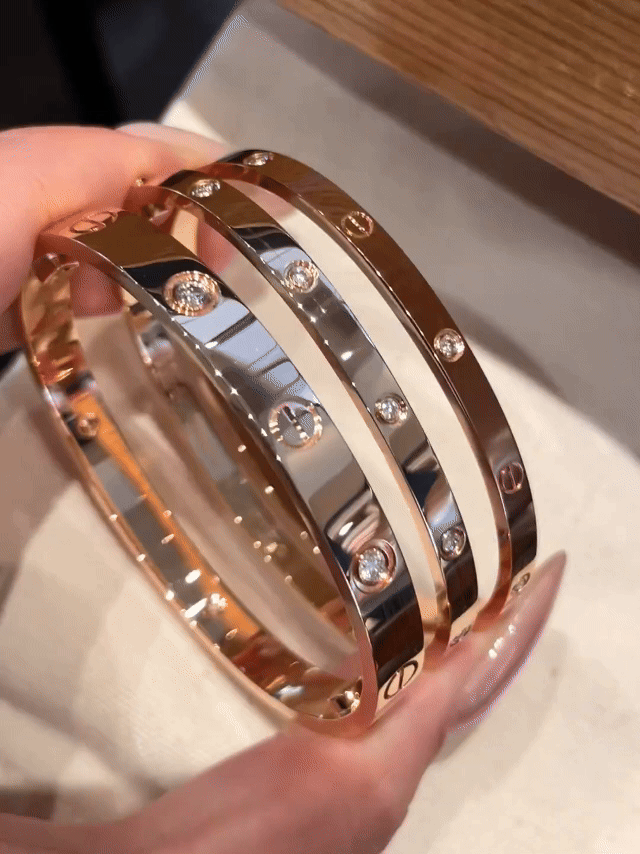 [Raffine] LIEBESARMBAND 6,1 MM 10 DIAMANTEN