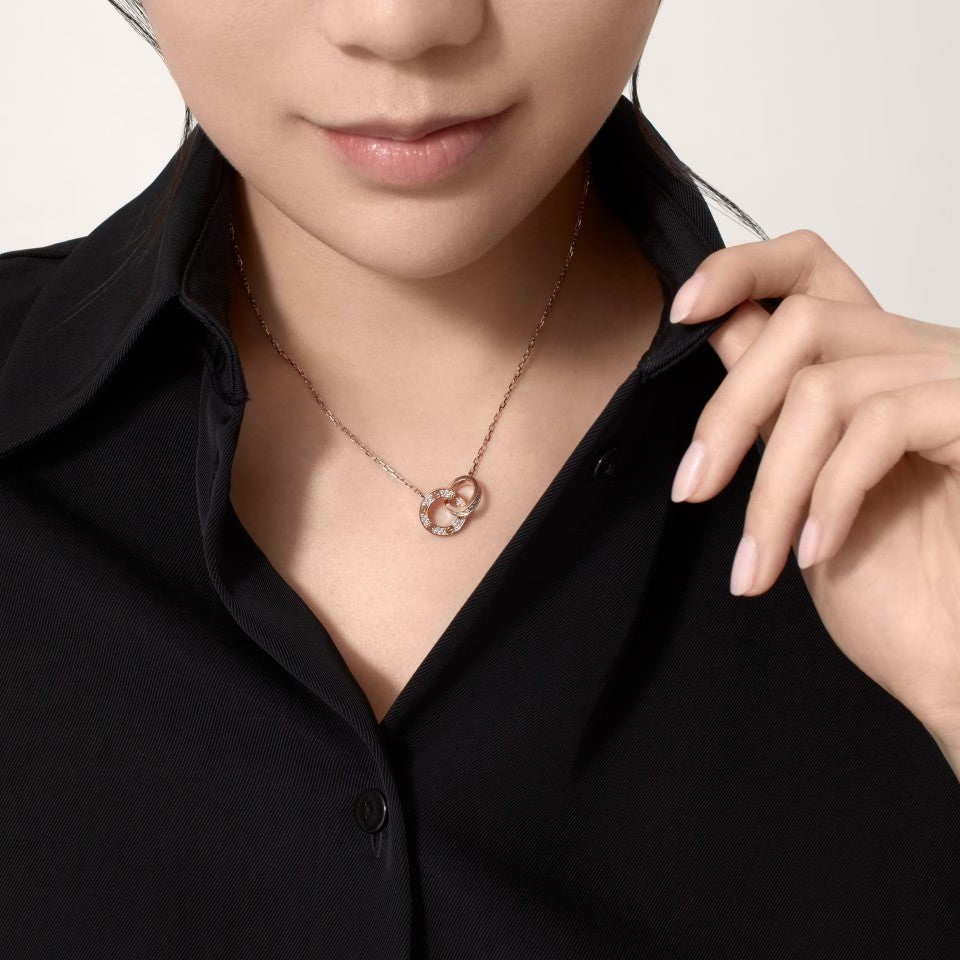 [Raffine]LOVE  FULL DIAMOND PENDANT NECKLACE