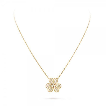 [Raffine]COLLAR DE DIAMANTES CON FLOR
