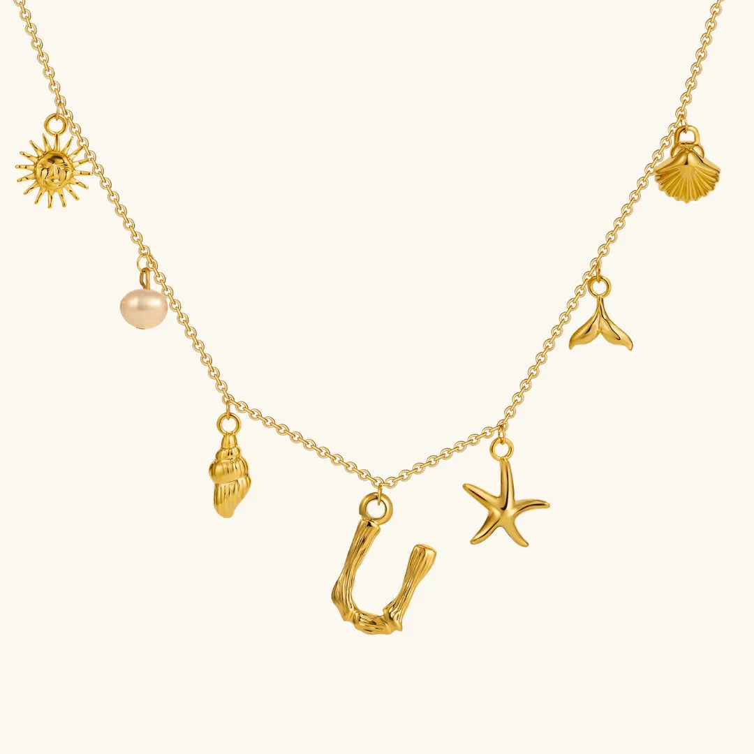 [Raffine]Avaria Ocean Initial Necklace