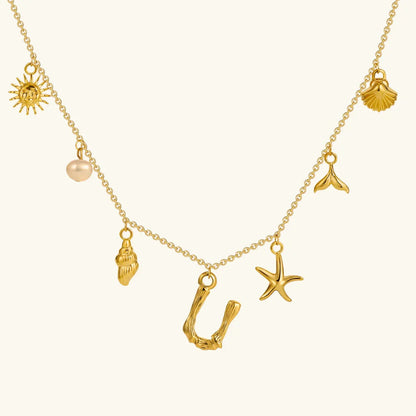 [Raffine]Avaria Ocean Initial Necklace