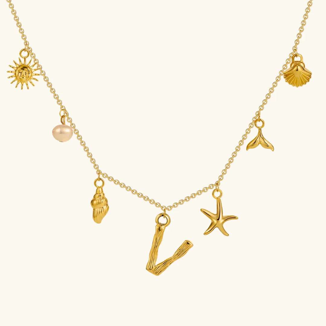 [Raffine]Avaria Ocean Initial Necklace