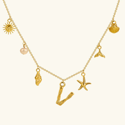 [Raffine]Avaria Ocean Initial Necklace
