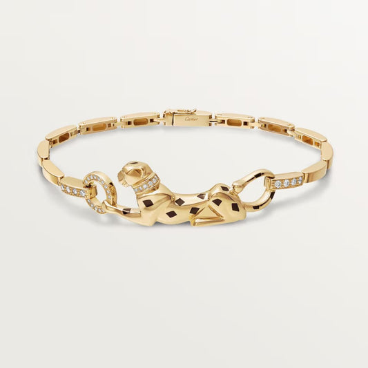 [Raffine]PANTHERE HALF DIAMOND ON CHAIN BRACELET