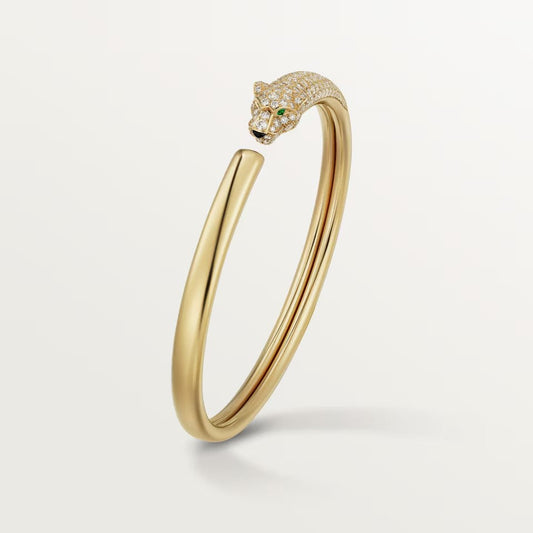 [Raffine]PANTHERE HALF DIAMOND OPEN BRACELET