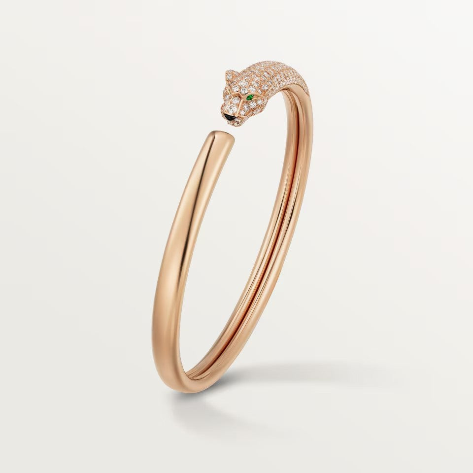 [Raffine]PANTHERE HALF DIAMOND OPEN BRACELET