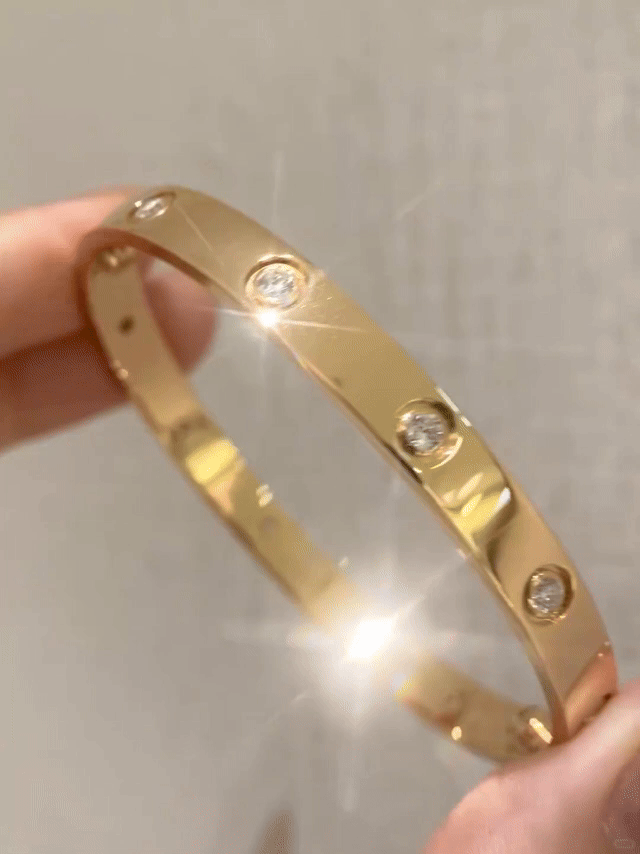 [Raffine] LIEBESARMBAND 6,1 MM 10 DIAMANTEN