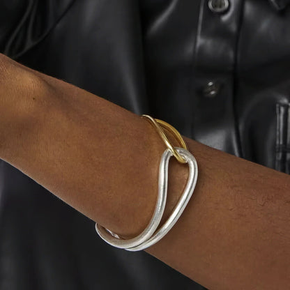 [Raffine]Noria Two Tone Gold Bangle