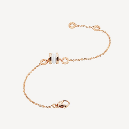 [Raffine]ZERO 1 SOFT PINK GOLD AND WHITE CERAMIC BRACELET