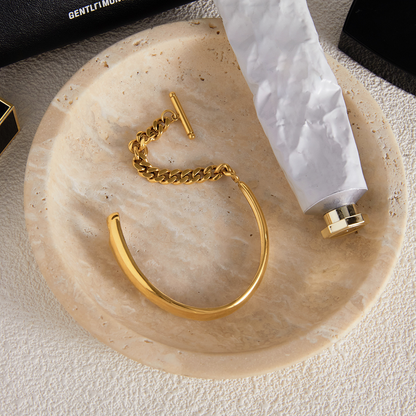 [Raffine]Myrna Chained Gold Bangle