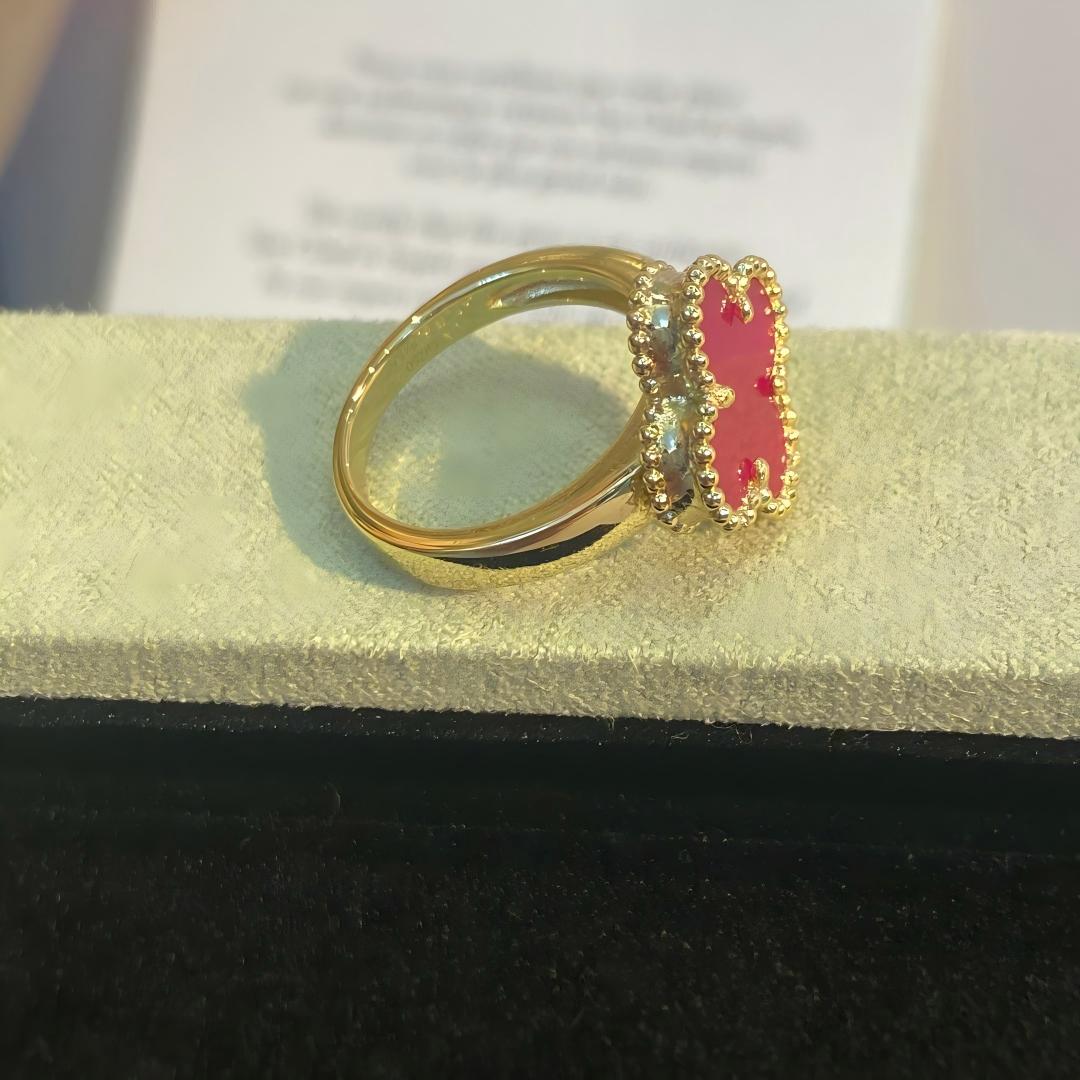[Raffine]NEW CLOVER PINK ENAMEL RINGS
