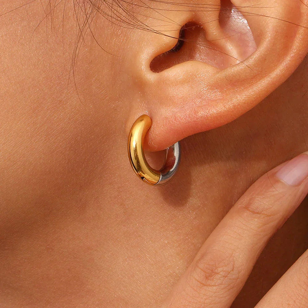 [Raffine]Ingrid Two Tone Hoop Earring
