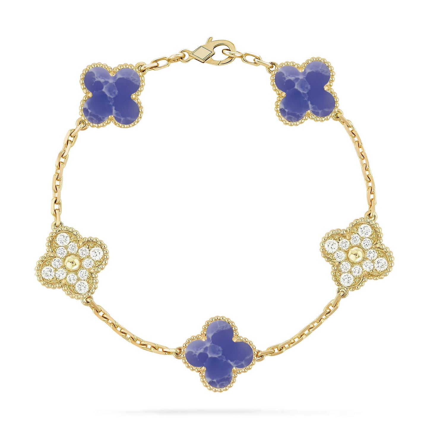 [Raffine] مجموعة سوار CLOVER 5 MOTIF BLUE VEINS