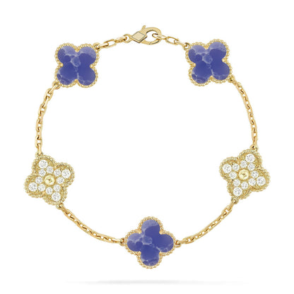 [Raffine] مجموعة سوار CLOVER 5 MOTIF BLUE VEINS