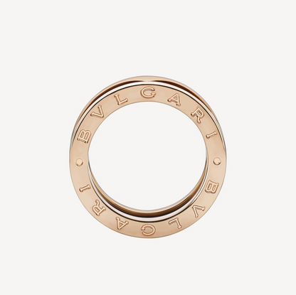 [Raffine]ZERO 1 TWO-BAND LOOPS AND BLACK CERAMIC PINK GOLD RING