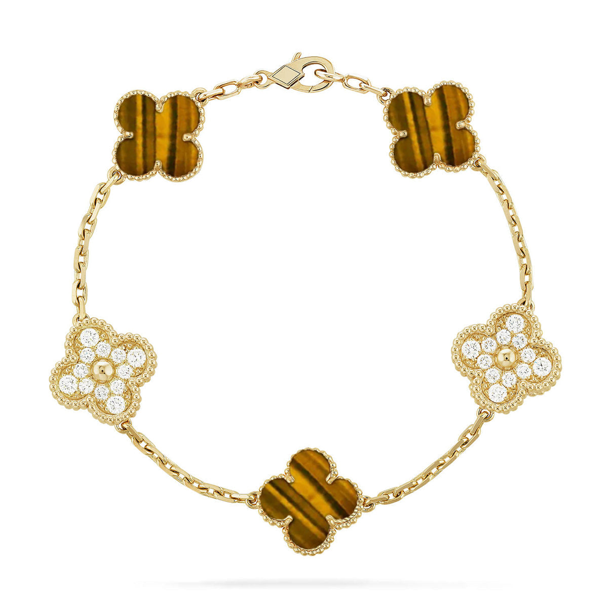 [Raffine] CLOVER 5 MOTIFS TIGER EYE ARMBAND KOLLEKTION