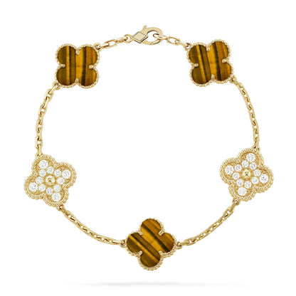 [Raffine] CLOVER 5 MOTIFS TIGER EYE ARMBAND KOLLEKTION