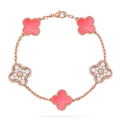 [Raffine] CLOVER 5 MOTIFS ROSA PERLMUTT ARMBAND KOLLEKTION