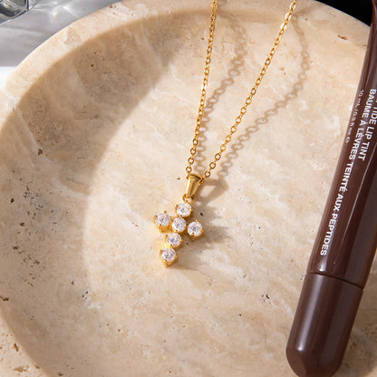 [Raffine]Wynter Diamond Cross Necklace