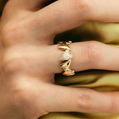 [Raffine]Ciel Diamond Hearts Ring