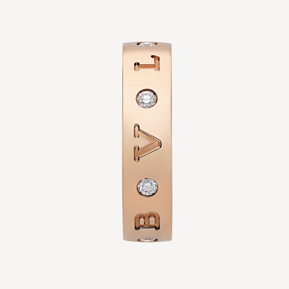 [Raffine]ZERO 1 ESSENTIAL PINK GOLD BAND WITH DIAMONDS RING