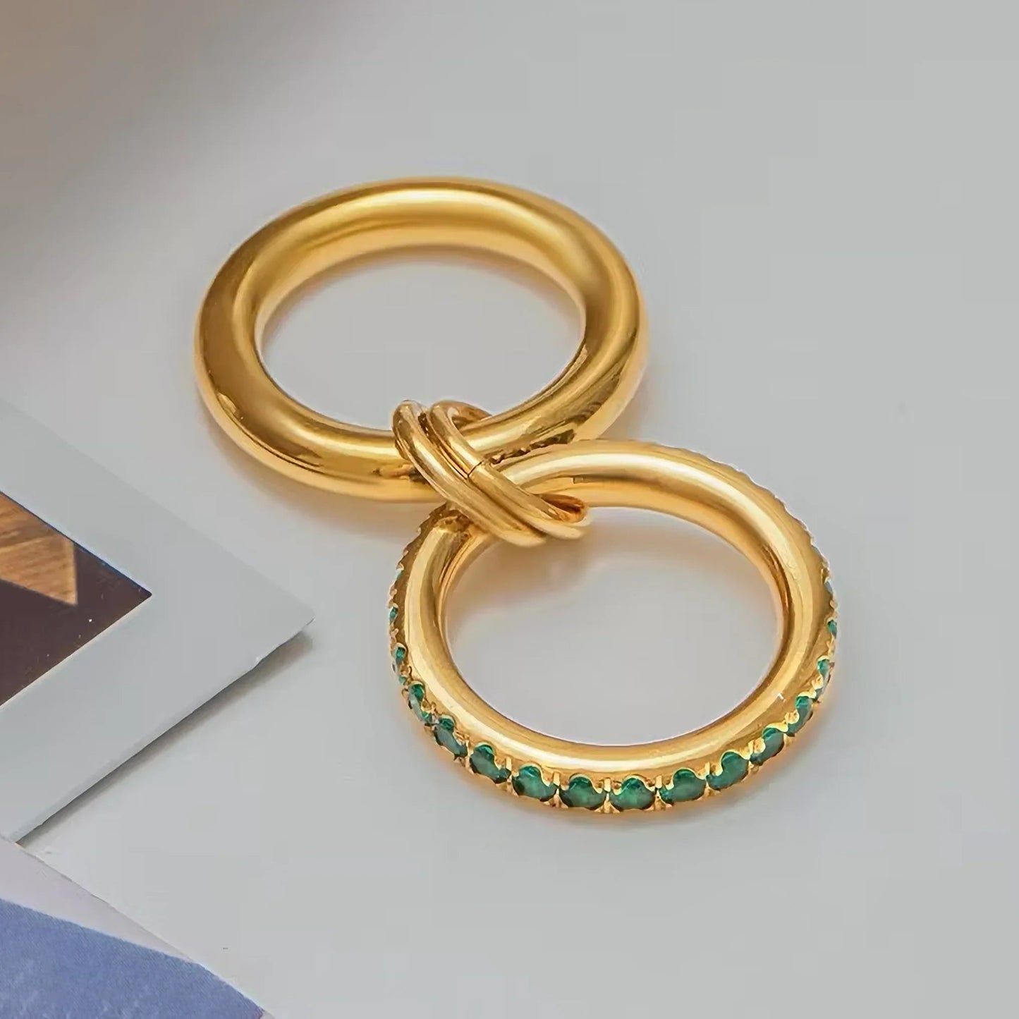 [Raffine]Viridian Stacked Diamond Ring