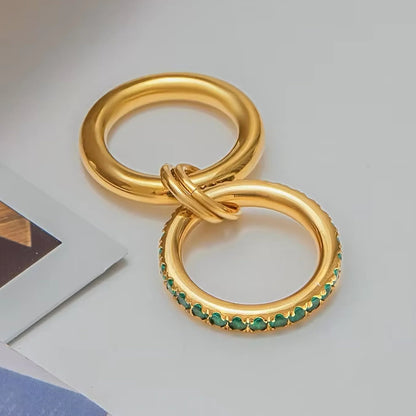[Raffine]Viridian Stacked Diamond Ring