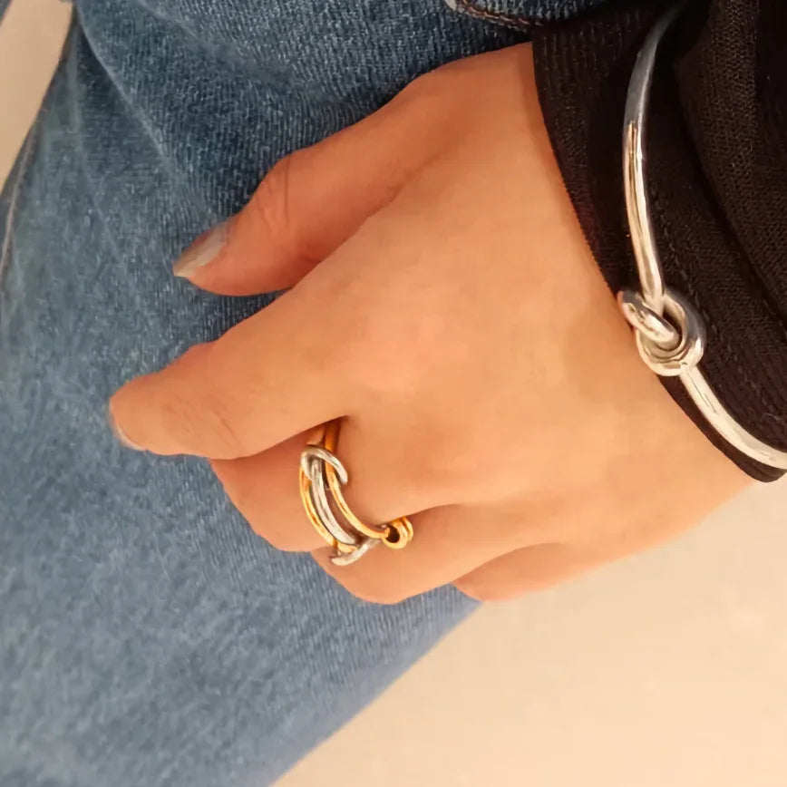 [Raffine]Jessica Two-Tone Ring Stack
